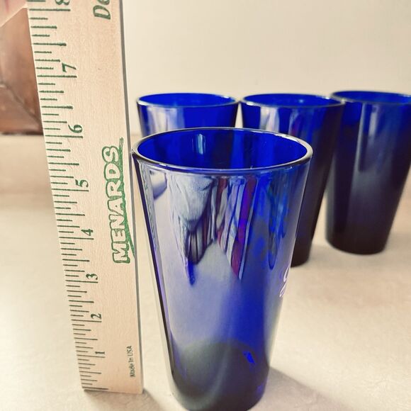 LABATT BLUE PINT BEER GLASS COBALT BLUE CANADA LIBBY Set Of 4, - Picture 5 of 5